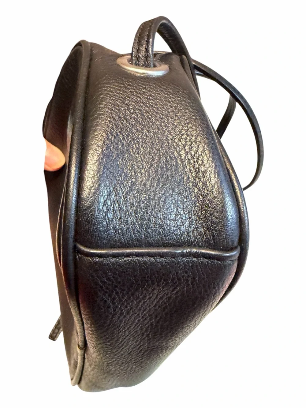 Marc Jacobs Black Leather Crossbody Camera Bag w/adjustable Strap